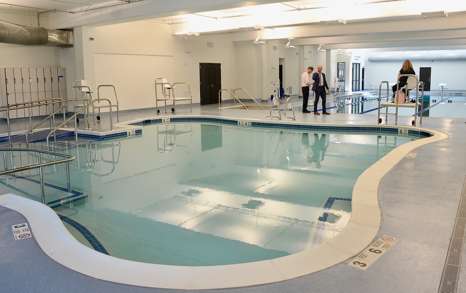 The 32-by-33-foot shallow pool at the Aquatic Center, which is scheduled to open on December 17. KYRIL BROMLEY