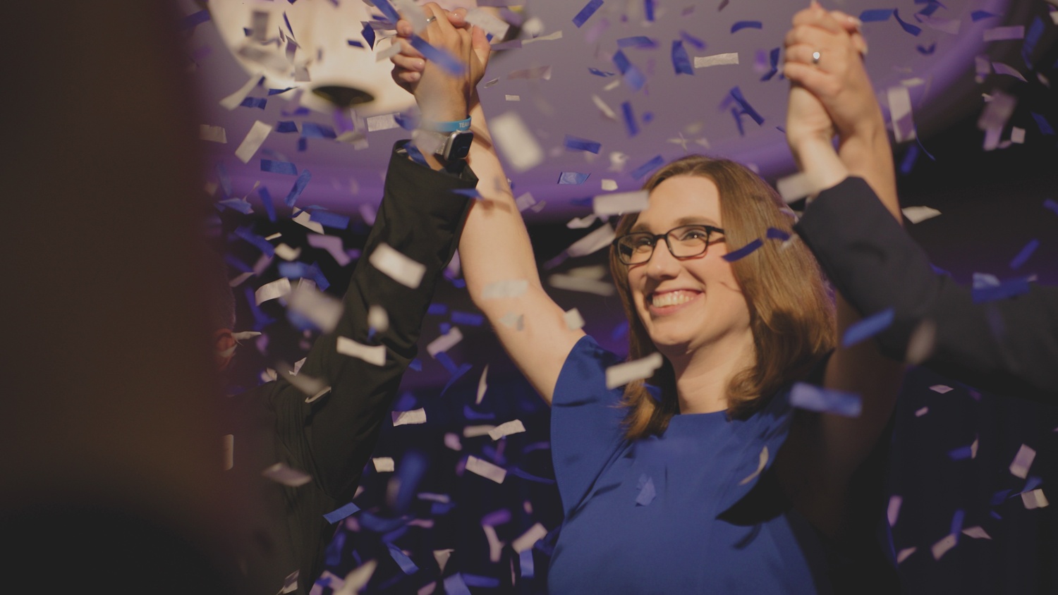 Newly elected Congresswoman Sarah McBride celebrates victory in Chase Joynt's documentary 'State of Firsts.' MELISSA LANGER